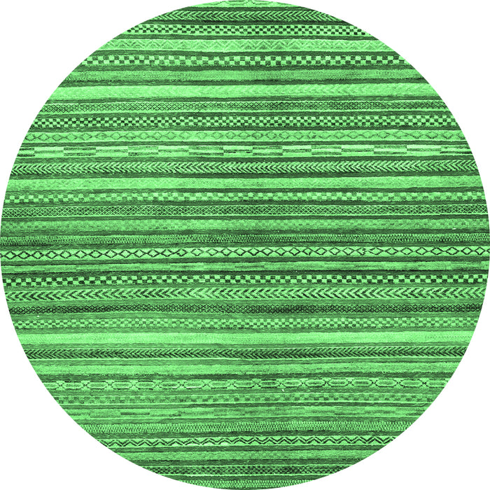 Round Abstract Emerald Green Modern Rug, abs2200emgrn
