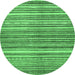 Round Abstract Emerald Green Modern Rug, abs2200emgrn