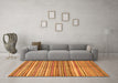 Machine Washable Abstract Orange Modern Area Rugs in a Living Room, wshabs2200org