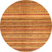 Round Abstract Orange Modern Rug, abs2200org