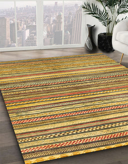 Abstract Yellow Modern Rug in Family Room, abs2200