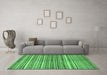 Machine Washable Abstract Emerald Green Modern Area Rugs in a Living Room,, wshabs2200emgrn