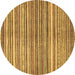 Round Abstract Brown Modern Rug, abs2200brn