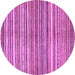 Round Machine Washable Abstract Purple Modern Area Rugs, wshabs2200pur