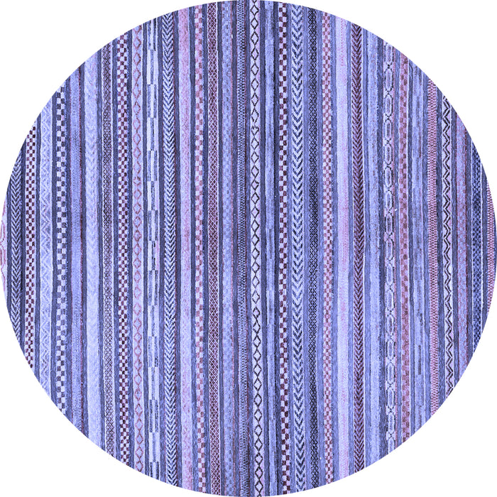 Round Machine Washable Abstract Blue Modern Rug, wshabs2200blu