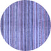 Round Abstract Blue Modern Rug, abs2200blu