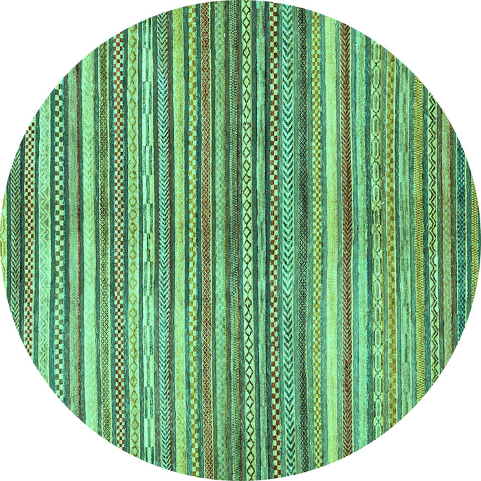 Round Abstract Turquoise Modern Rug, abs2200turq