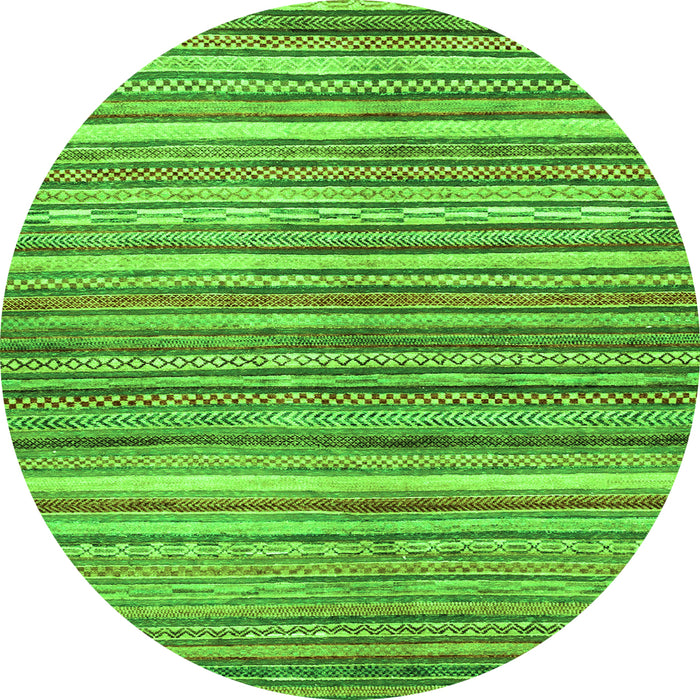 Round Abstract Green Modern Rug, abs2200grn