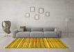 Machine Washable Abstract Yellow Modern Rug in a Living Room, wshabs2200yw