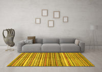 Machine Washable Abstract Yellow Modern Rug, wshabs2200yw