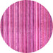 Round Machine Washable Abstract Pink Modern Rug, wshabs2200pnk