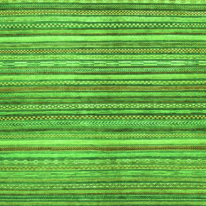 Square Machine Washable Abstract Green Modern Area Rugs, wshabs2200grn