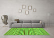 Machine Washable Abstract Green Modern Area Rugs in a Living Room,, wshabs2201grn