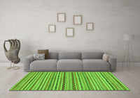 Machine Washable Abstract Green Modern Rug, wshabs2201grn