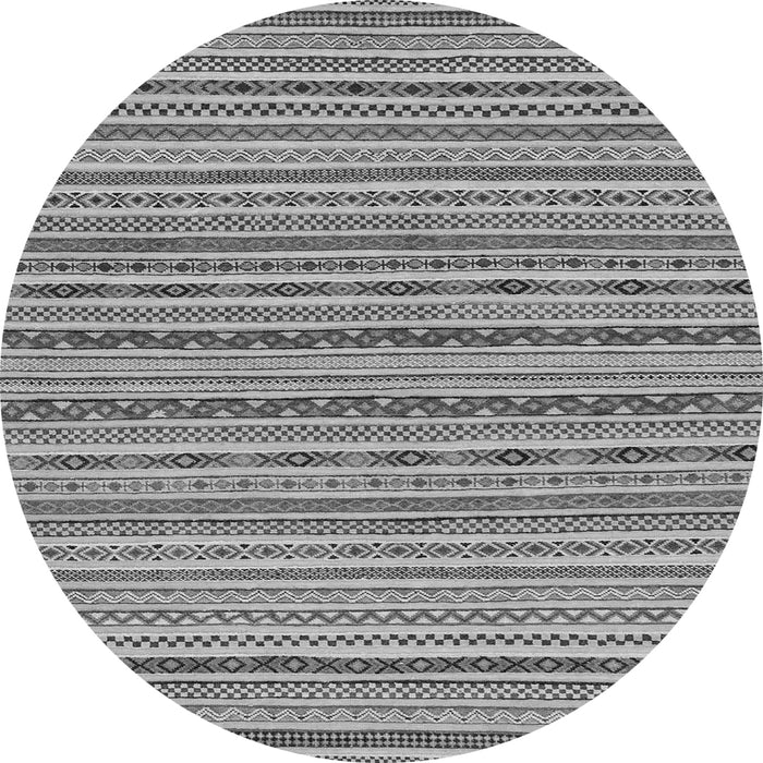 Round Machine Washable Abstract Gray Modern Rug, wshabs2201gry