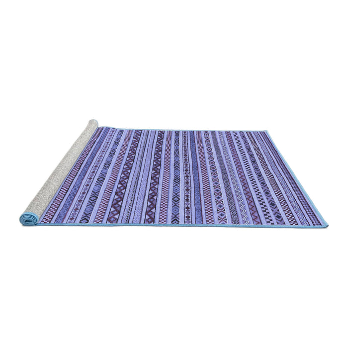 Sideview of Machine Washable Abstract Blue Modern Rug, wshabs2201blu