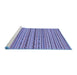 Sideview of Machine Washable Abstract Blue Modern Rug, wshabs2201blu