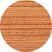 Round Machine Washable Abstract Orange Modern Area Rugs, wshabs2201org