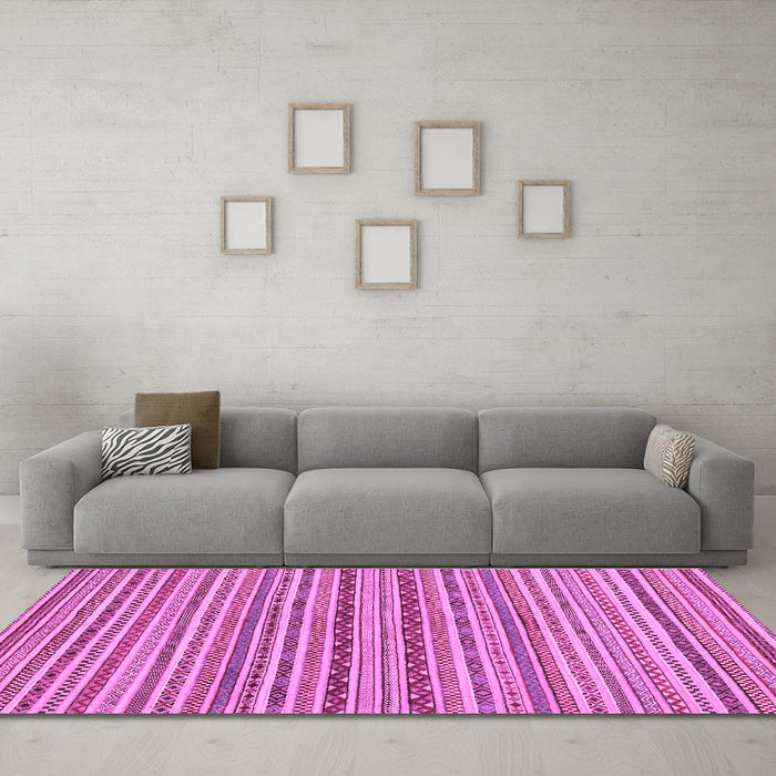 Machine Washable Abstract Purple Modern Area Rugs in a Living Room, wshabs2201pur