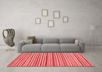 Machine Washable Abstract Red Modern Rug, wshabs2201red