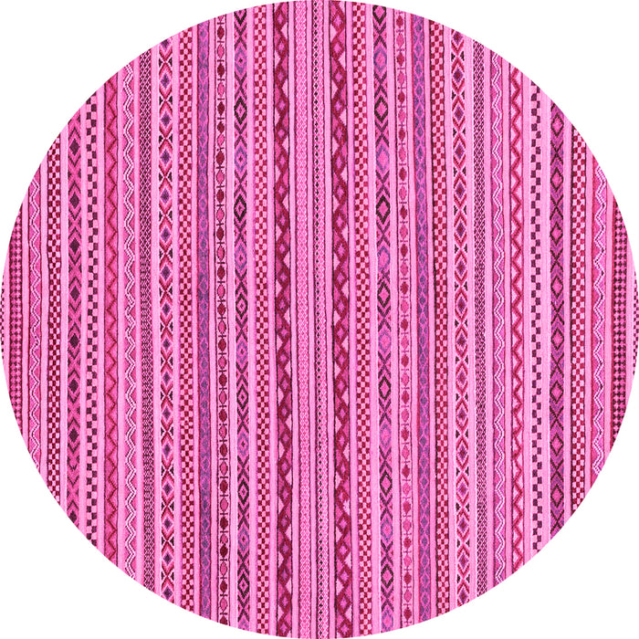 Round Abstract Pink Modern Rug, abs2201pnk