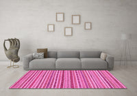 Machine Washable Abstract Pink Modern Rug, wshabs2201pnk