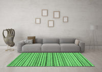 Machine Washable Abstract Emerald Green Modern Rug, wshabs2201emgrn