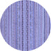 Round Abstract Blue Modern Rug, abs2201blu