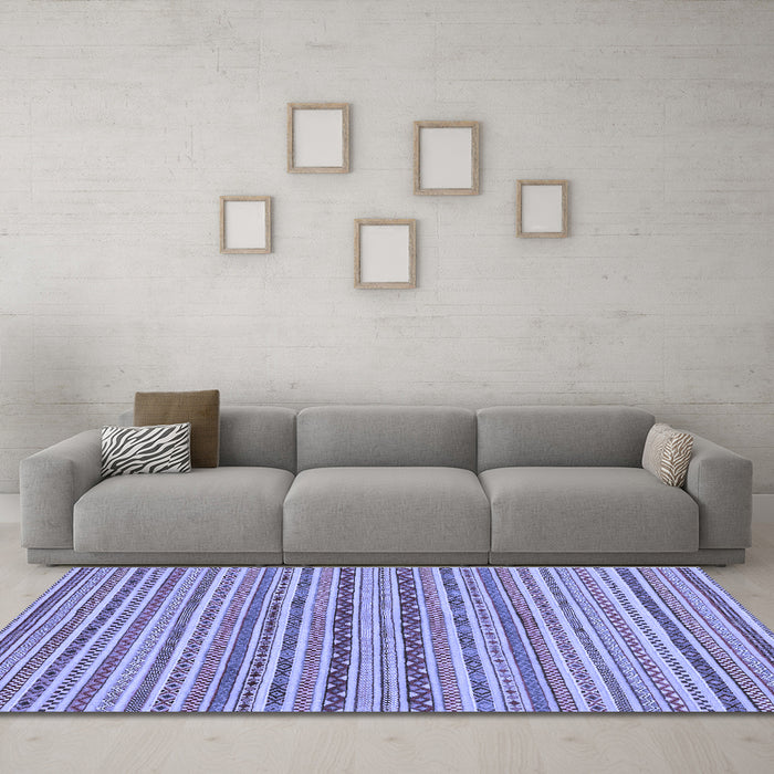 Machine Washable Abstract Blue Modern Rug in a Living Room, wshabs2201blu