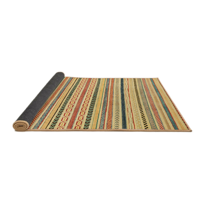 Sideview of Abstract Chrome Gold Yellow Solid Rug, abs2202