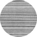 Round Machine Washable Solid Gray Modern Rug, wshabs2202gry