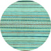 Round Machine Washable Solid Light Blue Modern Rug, wshabs2202lblu