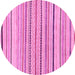 Round Solid Pink Modern Rug, abs2202pnk