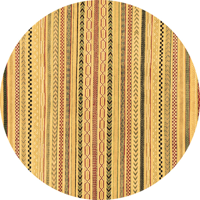 Round Machine Washable Solid Brown Modern Rug, wshabs2202brn