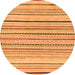 Round Solid Orange Modern Rug, abs2202org