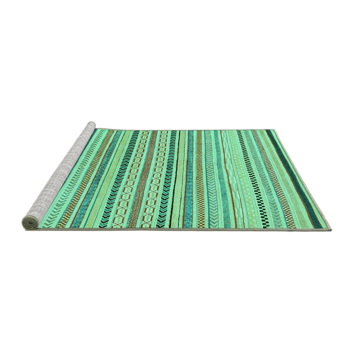 Sideview of Machine Washable Solid Turquoise Modern Area Rugs, wshabs2202turq