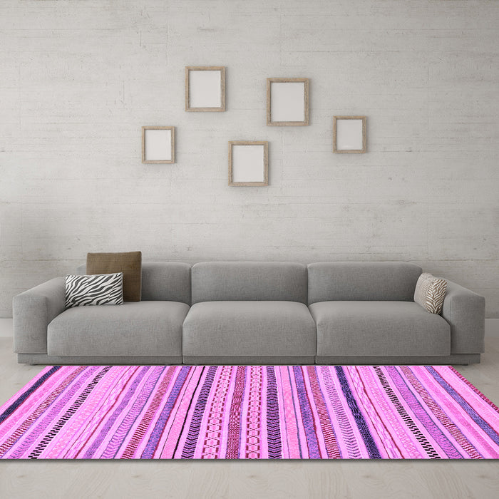 Machine Washable Solid Purple Modern Area Rugs in a Living Room, wshabs2202pur