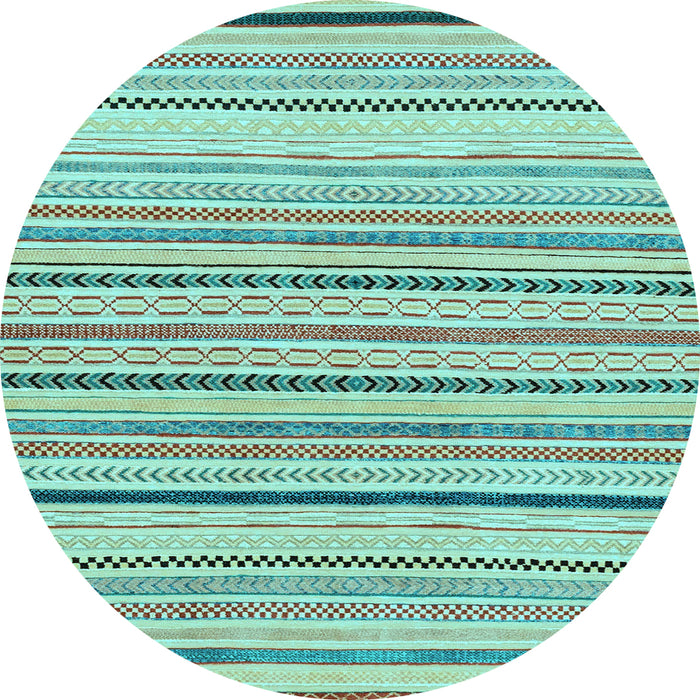 Round Solid Light Blue Modern Rug, abs2202lblu