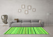 Machine Washable Solid Green Modern Area Rugs in a Living Room,, wshabs2202grn