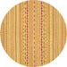 Round Abstract Brown Modern Rug, abs2203brn