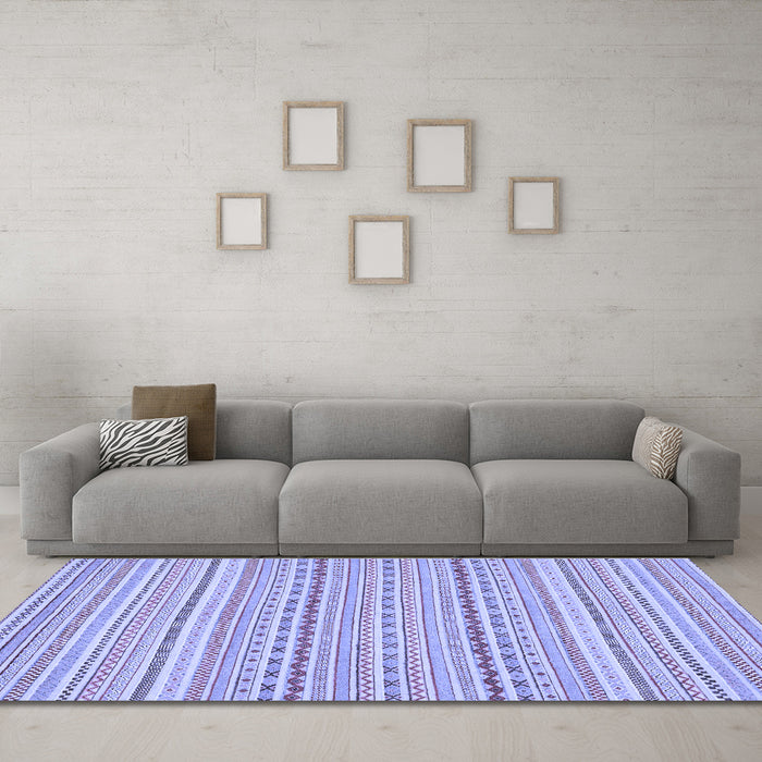 Machine Washable Abstract Blue Modern Rug in a Living Room, wshabs2203blu