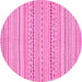 Round Abstract Pink Modern Rug, abs2203pnk