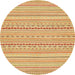 Round Abstract Chrome Gold Yellow Modern Rug, abs2203