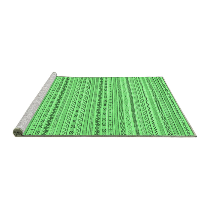 Sideview of Machine Washable Abstract Emerald Green Modern Area Rugs, wshabs2203emgrn