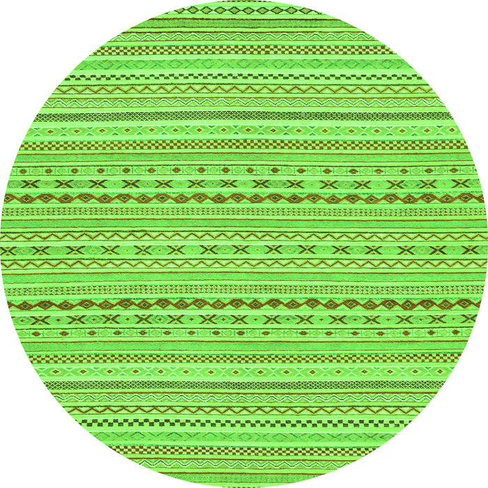 Round Abstract Green Modern Rug, abs2203grn