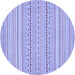 Round Abstract Blue Modern Rug, abs2203blu