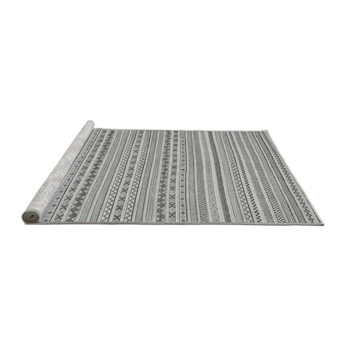 Sideview of Machine Washable Abstract Gray Modern Rug, wshabs2203gry