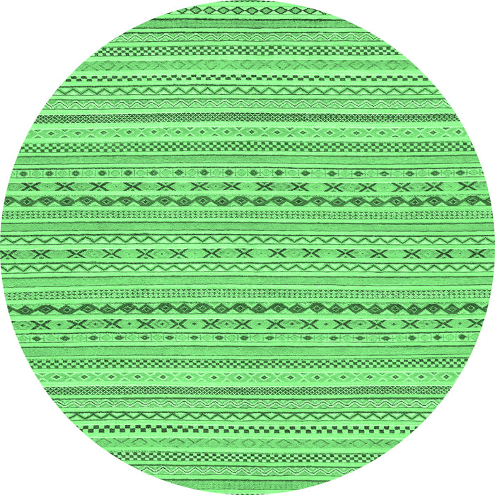 Round Abstract Emerald Green Modern Rug, abs2203emgrn