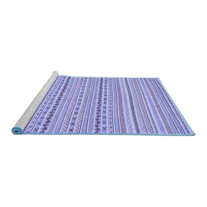 Sideview of Machine Washable Abstract Blue Modern Rug, wshabs2203blu