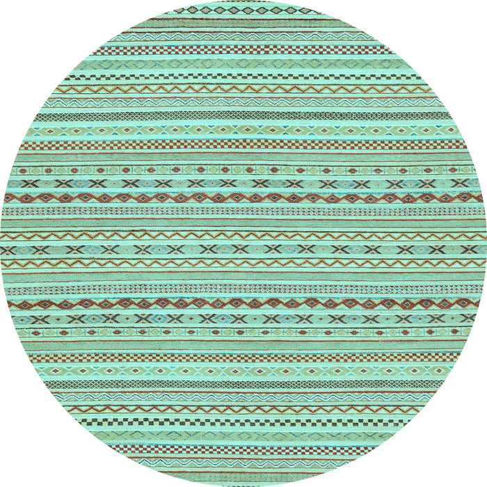 Round Abstract Light Blue Modern Rug, abs2203lblu